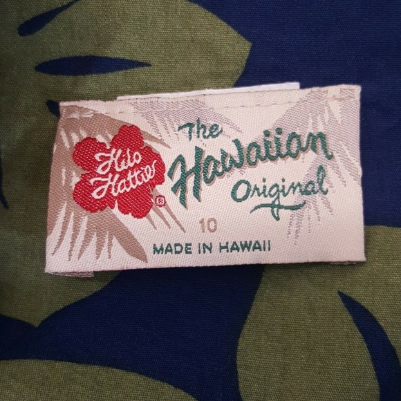 Hilo Hattie Sun Dress 10 Blue Green Floral Hawaii - Picture 6 of 8